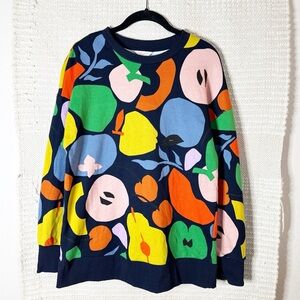 GORMAN navy blue fruit printed crewneck sweatshirt S